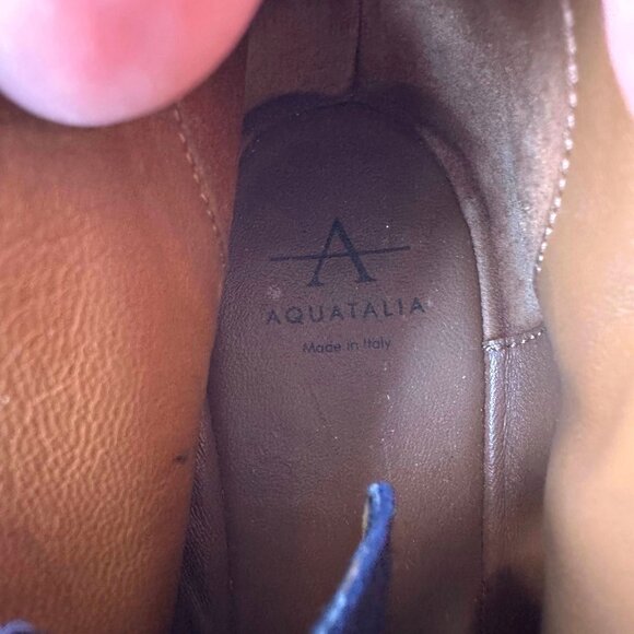 Aquatalia Blue Suede Chukka Boots Lace Up Ladies Sz 6 Italy Ankle Bootie… - Picture 8 of 12